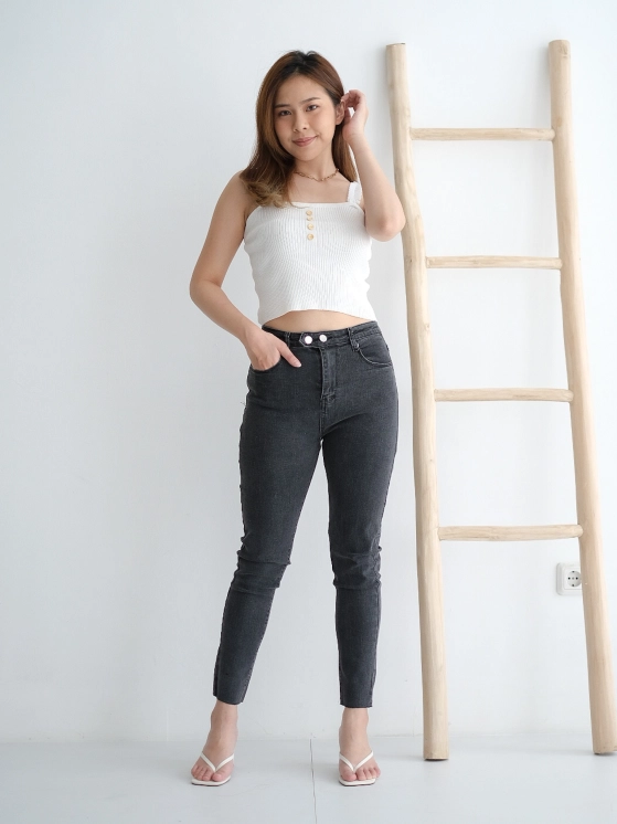 Emma Jeans  Dark Grey